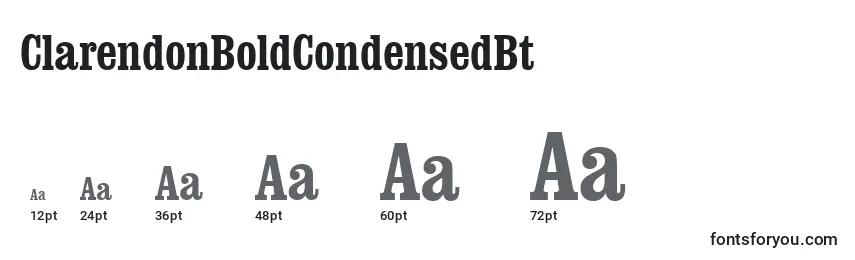 ClarendonBoldCondensedBt Font Sizes