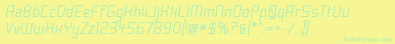 フォントMoondogThirtyItalic – 黄色い背景に緑の文字