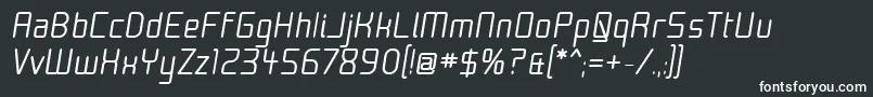 フォントMoondogThirtyItalic – 白い文字