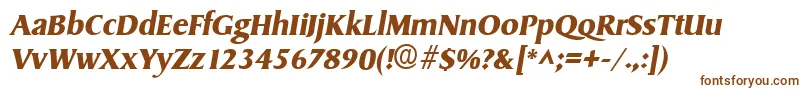SydneyBoldItalic-fontti – ruskeat fontit valkoisella taustalla