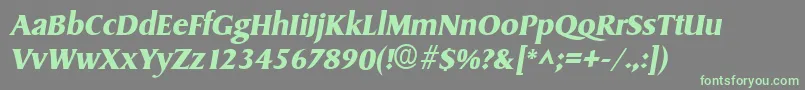 SydneyBoldItalic-fontti – vihreät fontit harmaalla taustalla