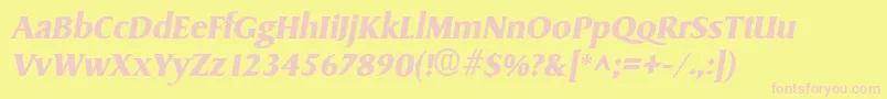 SydneyBoldItalic Font – Pink Fonts on Yellow Background