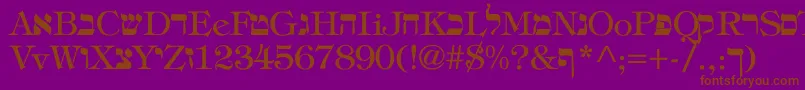 Hebrew Font – Brown Fonts on Purple Background