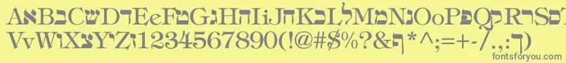 Подробнее о шрифте Hebrew Шрифт Hebrew – серые шрифты на жёлтом фоне