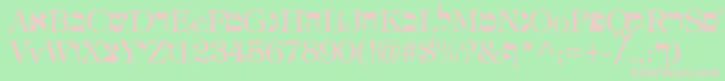 Hebrew Font – Pink Fonts on Green Background