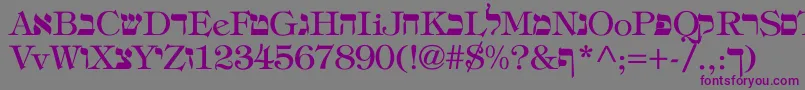 Hebrew Font – Purple Fonts on Gray Background