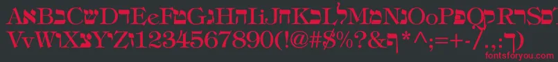 Hebrew Font – Red Fonts on Black Background