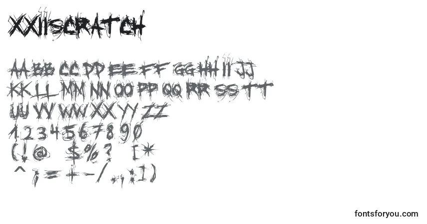 Schriftart XxiiScratch – Alphabet, Zahlen, spezielle Symbole