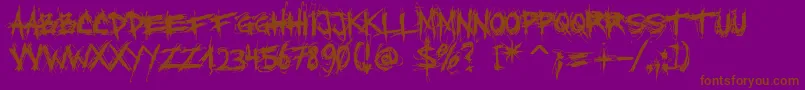 XxiiScratch-Schriftart – Braune Schriften auf violettem Hintergrund