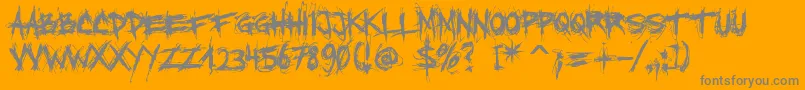 XxiiScratch-Schriftart – Graue Schriften auf orangefarbenem Hintergrund