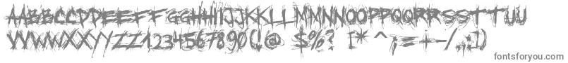 XxiiScratch-Schriftart – Graue Schriften auf weißem Hintergrund