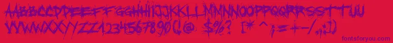 XxiiScratch Font – Purple Fonts on Red Background