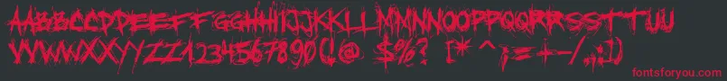 フォントXxiiScratch – 黒い背景に赤い文字