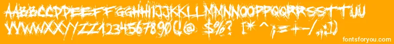 XxiiScratch-fontti – valkoiset fontit oranssilla taustalla