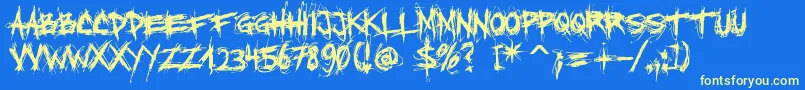 More about XxiiScratch Font XxiiScratch Font – Yellow Fonts on Blue Background