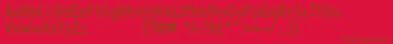 Saiba mais sobre a fonte DiamanteLight Fonte DiamanteLight – fontes marrons em um fundo vermelho