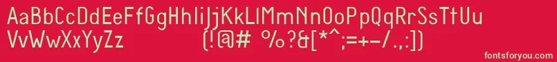 フォントDiamanteLight – 赤い背景に緑の文字