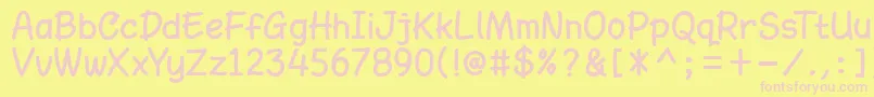 AmarillregDemo Font – Pink Fonts on Yellow Background