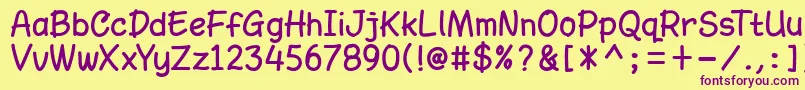 AmarillregDemo Font – Purple Fonts on Yellow Background