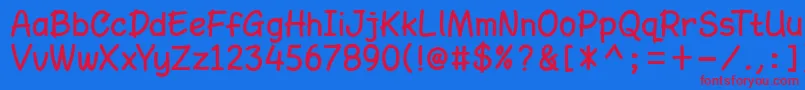 AmarillregDemo Font – Red Fonts on Blue Background