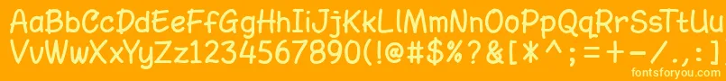 AmarillregDemo Font – Yellow Fonts on Orange Background
