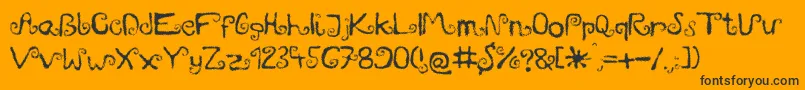 Mieszkanie9-Schriftart – Schwarze Schriften auf orangefarbenem Hintergrund