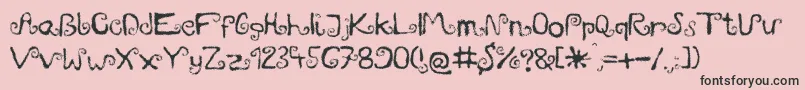 フォントMieszkanie9 – ピンクの背景に黒い文字