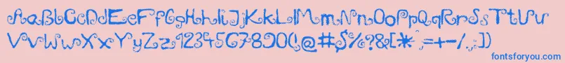 フォントMieszkanie9 – ピンクの背景に青い文字
