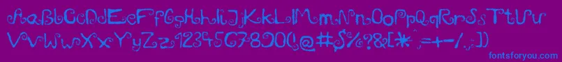 Шрифт Mieszkanie9 – синие шрифты на фиолетовом фоне