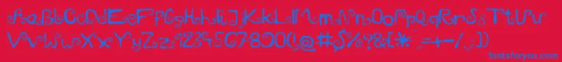 Mieszkanie9 Font – Blue Fonts on Red Background