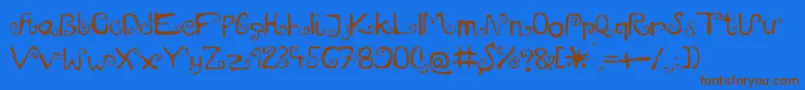 Mieszkanie9 Font – Brown Fonts on Blue Background
