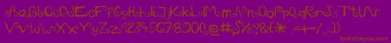 Шрифт Mieszkanie9 – коричневые шрифты на фиолетовом фоне