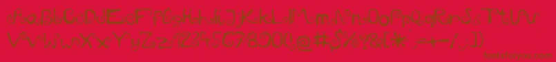 フォントMieszkanie9 – 赤い背景に茶色の文字