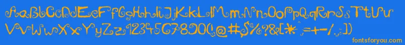 Шрифт Mieszkanie9 – оранжевые шрифты на синем фоне