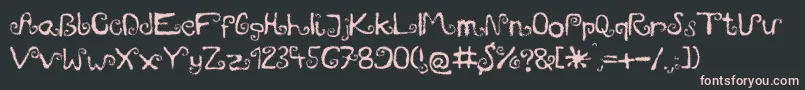 Шрифт Mieszkanie9 – розовые шрифты на чёрном фоне