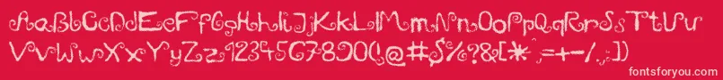Шрифт Mieszkanie9 – розовые шрифты на красном фоне