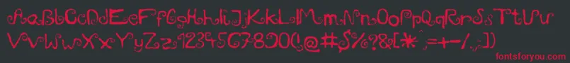 フォントMieszkanie9 – 黒い背景に赤い文字