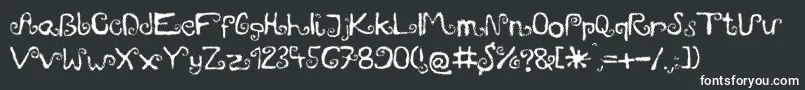 Шрифт Mieszkanie9 – белые шрифты на чёрном фоне