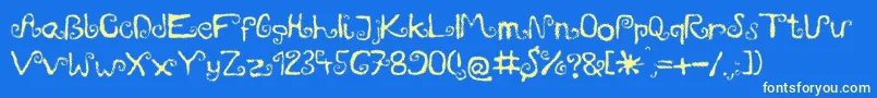 Mieszkanie9 Font – Yellow Fonts on Blue Background