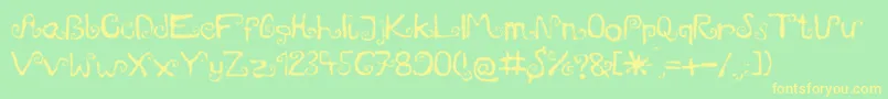 Mieszkanie9 Font – Yellow Fonts on Green Background