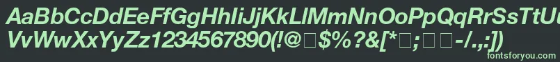 HelveticaBolditalic Font – Green Fonts on Black Background