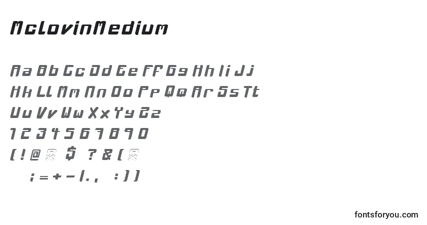 Czcionka MclovinMedium – alfabet, cyfry, specjalne znaki