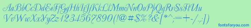 Decor ffy Font – Blue Fonts on Green Background