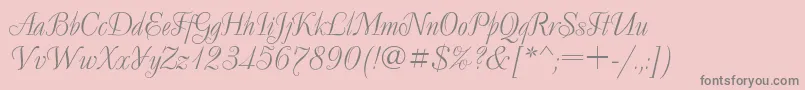 Decor ffy-fontti – harmaat kirjasimet vaaleanpunaisella taustalla