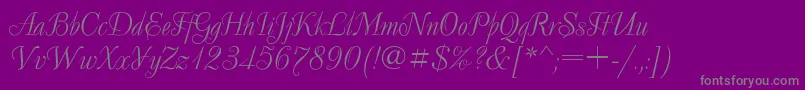Decor ffy-fontti – harmaat kirjasimet violetilla taustalla
