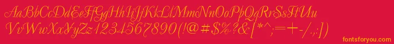 Decor ffy Font – Orange Fonts on Red Background
