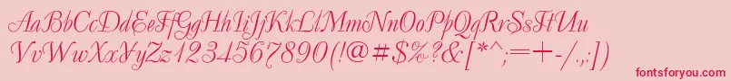 フォントDecor ffy – ピンクの背景に赤い文字