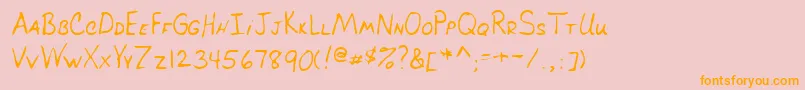 Lehn039 Font – Orange Fonts on Pink Background