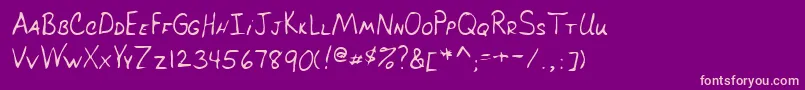 Lehn039 Font – Pink Fonts on Purple Background