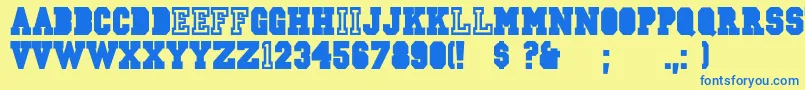 CsdJerseyNormal-fontti – siniset fontit keltaisella taustalla